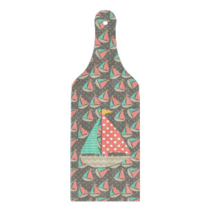 Whimsical Sailboats Cutting Board