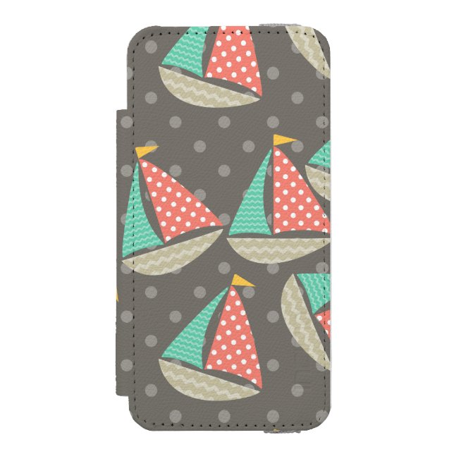 Whimsical Sailboats Incipio iPhone Wallet Case (Folio Front)