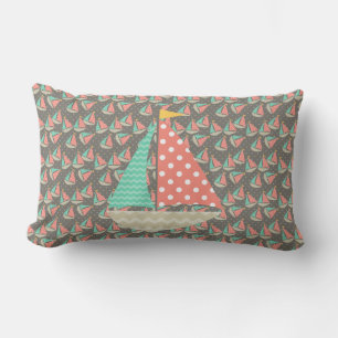 Whimsical Sailboats Lumbar Cushion
