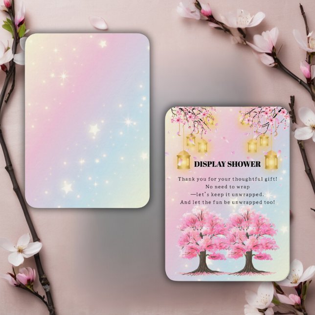 Whimsical Sakura Cherry Blossom Tree Baby Shower Enclosure Card (Creator Uploaded)