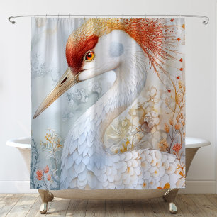 Whimsical Sandhill Crane Art  Shower Curtain