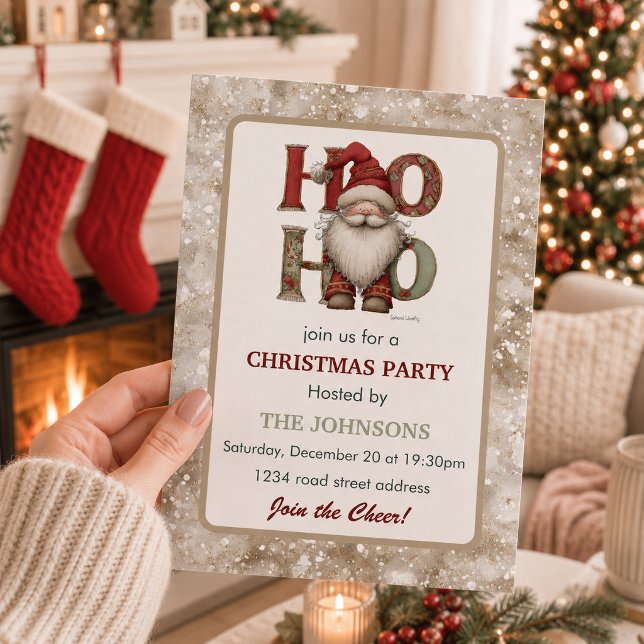 Whimsical Santa Christmas Party Invitation  (Creator Uploaded)