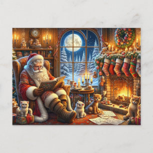 Whimsical Santa Christmas Postcard