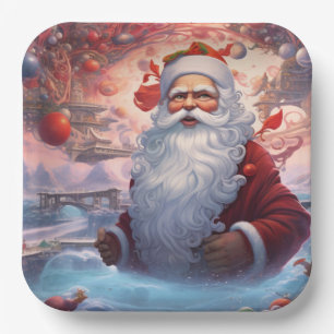 Whimsical Santa Claus 1 Paper Plate