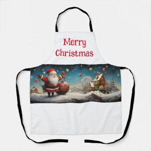 Whimsical Santa Claus 4 Apron