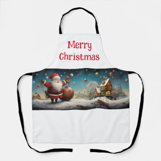 Whimsical Santa Claus 4 Apron