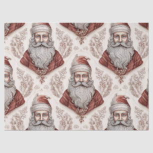 Whimsical Santa Claus & Botanical Tissue Paper