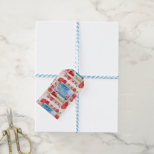 Whimsical Santa Claus Snow Gift Tags (With Twine)