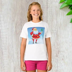 Whimsical Santa Claus with Mini Christmas Tree  T-Shirt