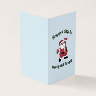 Whimsical Santa Ice Blue Vertical Card