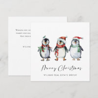 Whimsical Santa Penguins Christmas Corporate