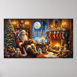 Whimsical Santa Poster