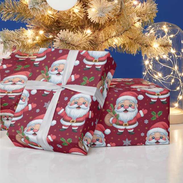 Whimsical Santa  Wrapping Paper (Holidays)