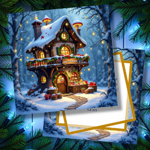 Whimsical Santa's Workshop Personalised Christmas Holiday Card