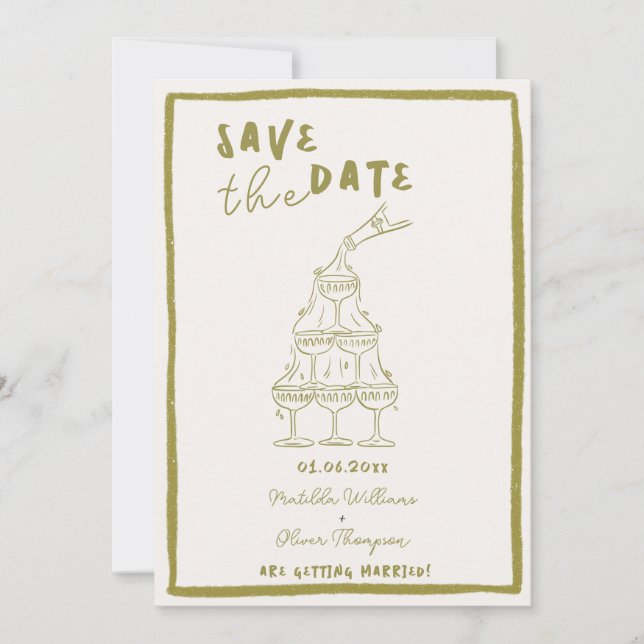 Whimsical Save The Date Invitation (Front)