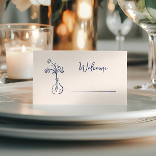 Whimsical Scribble Doodle Hand Drawn Wedding Place Card