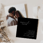 Whimsical Script | Black Photo Square Wedding Invitation<br><div class="desc">This whimsical script | black photo square wedding invitation is perfect for your classic simple black and white minimal modern boho wedding. The design features elegant, delicate, and romantic handwritten calligraphy lettering with formal shabby chic typography. The look will go well with any wedding season: spring, summer, fall, or winter!...</div>