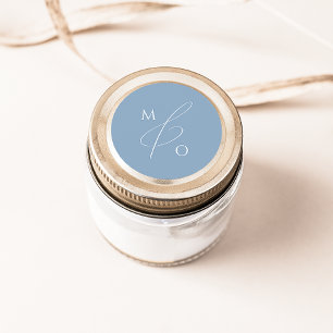 Whimsical Script   Blue Monogram Envelope Seal