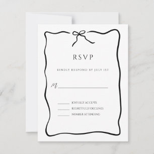 Whimsical Script Border Wedding RSVP Card