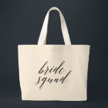Whimsical Script Bride Squad Bachelorette Tote Bag<br><div class="desc">Whimsical Script Bride Squad Bachelorette Tote Bag</div>