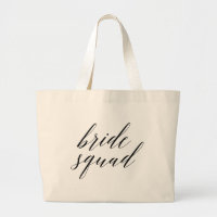 Whimsical Script Bride Squad Bachelorette Tote Bag