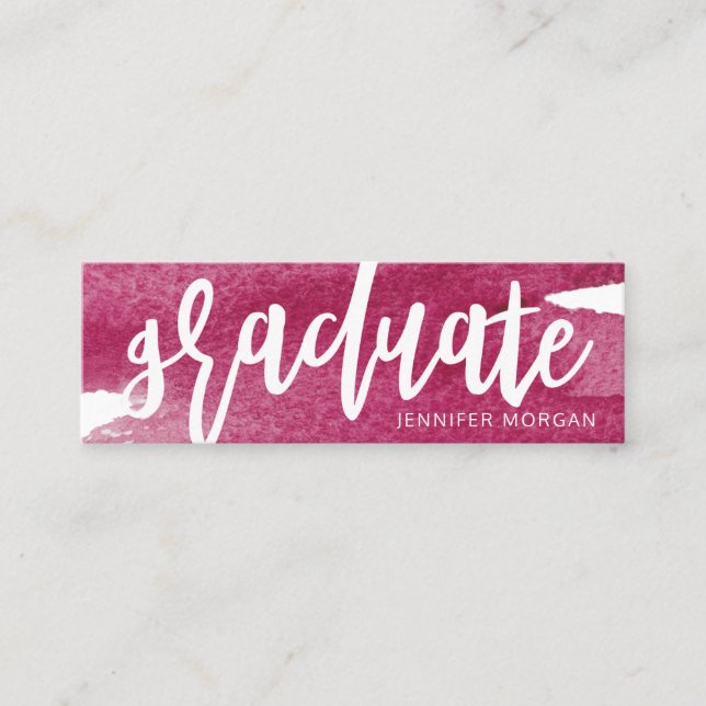 whimsical script brush stroke graduation Name Card (Front)