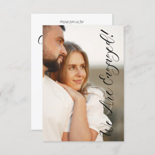 Whimsical Script Custom Photo Couple Engagement Invitation