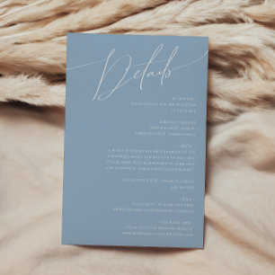 Whimsical Script   Dusty Blue Details Enclosure Card