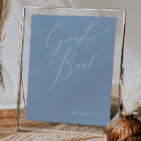 Whimsical Script | Dusty Blue Guest Book Sign