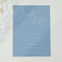 Whimsical Script Dusty Blue Song Request RSVP Card