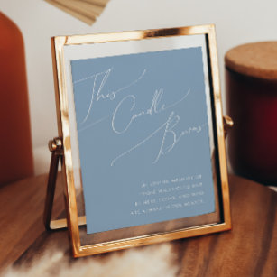 Whimsical Script   Dusty Blue This Candle Burns Poster