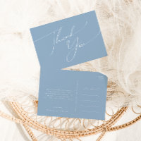 Whimsical Script | Dusty Blue Wedding Thank You