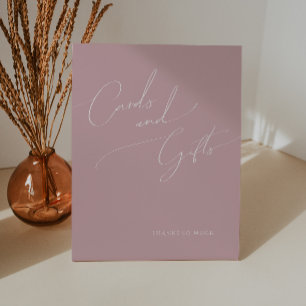 Whimsical Script   Dusty Rose Cards and Gifts Pedestal Sign