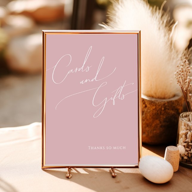 Whimsical Script | Dusty Rose Cards and Gifts Sign (Creator Uploaded)