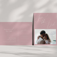 Whimsical Script | Dusty Rose Photo Save The Date