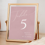 Whimsical Script | Dusty Rose Table Number<br><div class="desc">Introducing our stunning whimsical script | dusty rose table number perfect for your simple modern boho spring celebration. Our elegant design includes a vibrant bright, pastel colour palette with a vintage chic calligraphy script. Whether you prefer a minimalist or classic style, our unique editable product offers luxury and elegance, perfect...</div>