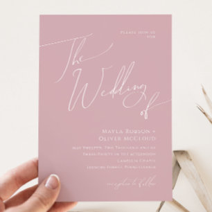 Whimsical Script Dusty Rose The Wedding Of Invitation