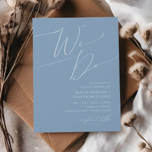 Whimsical Script   Dusty Rose We Do Wedding Invitation