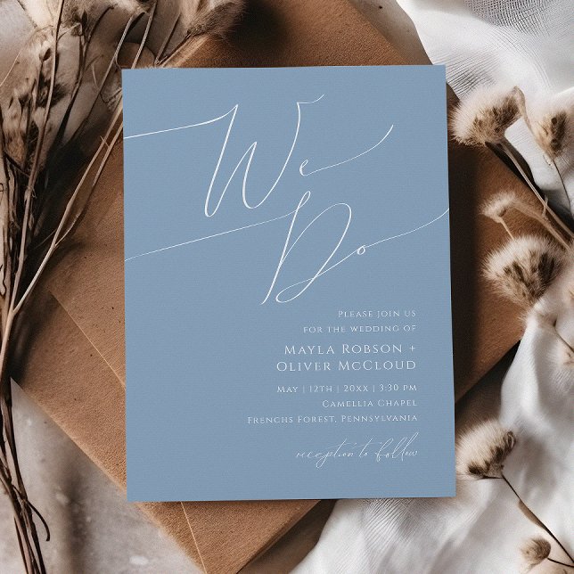 Whimsical Script | Dusty Rose We Do Wedding Invitation (Creator Uploaded)