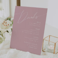 Whimsical Script | Dusty Rose Wedding Drinks Menu