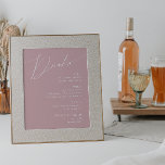 Whimsical Script | Dusty Rose Wedding Drinks Menu Poster<br><div class="desc">Introducing our stunning whimsical script | dusty rose wedding drinks menu poster perfect for your simple modern boho spring celebration. Our elegant design includes a vibrant bright, pastel color palette with a vintage chic calligraphy script. Whether you prefer a minimalist or classic style, our unique editable product offers luxury and...</div>