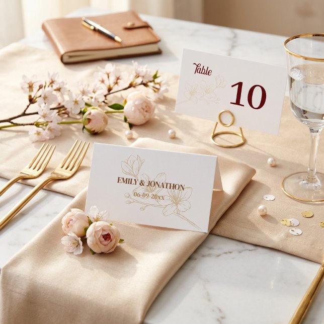 Whimsical Script Elegant Wedding Table Seating Place Card (Whimsical Script Elegant Wedding Table Seating)