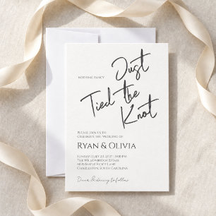 Whimsical Script Nothing Fancy Wedding Invitation