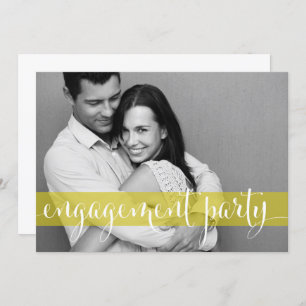 Whimsical Script Photo Engagement Party Invitation
