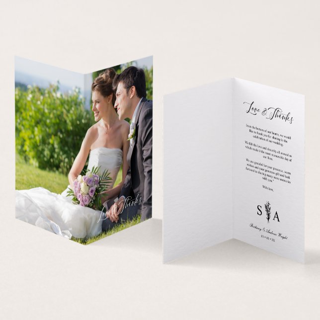 Whimsical Script Photo Romantic Botanical Branches (Inside and Outside)