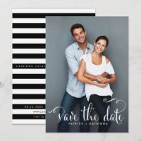 Whimsical Script Photo Save the Date Announcement