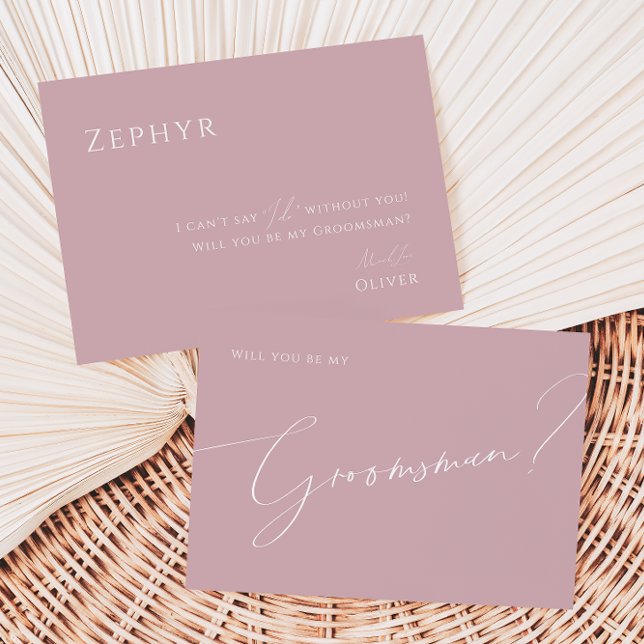 Whimsical Script | Rose Groomsman Proposal Card (Creator Uploaded)
