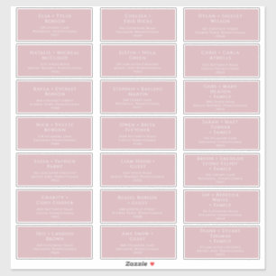 Whimsical Script Rose Wedding Guest Address Labels
