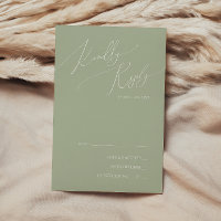 Whimsical Script | Sage Green RSVP Card