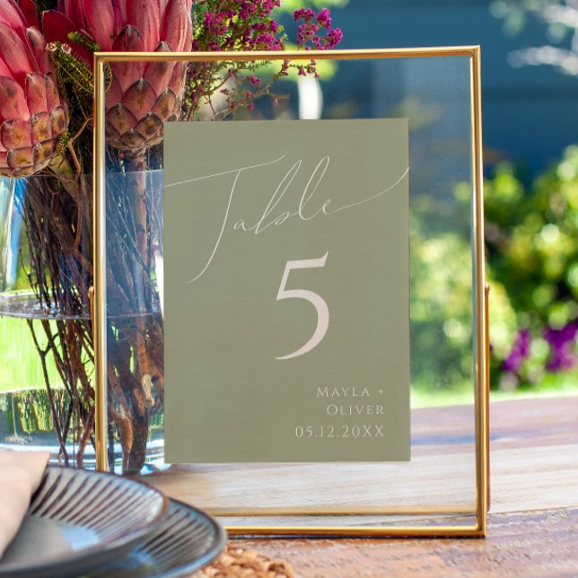 Whimsical Script | Sage Green Table Number (Creator Uploaded)